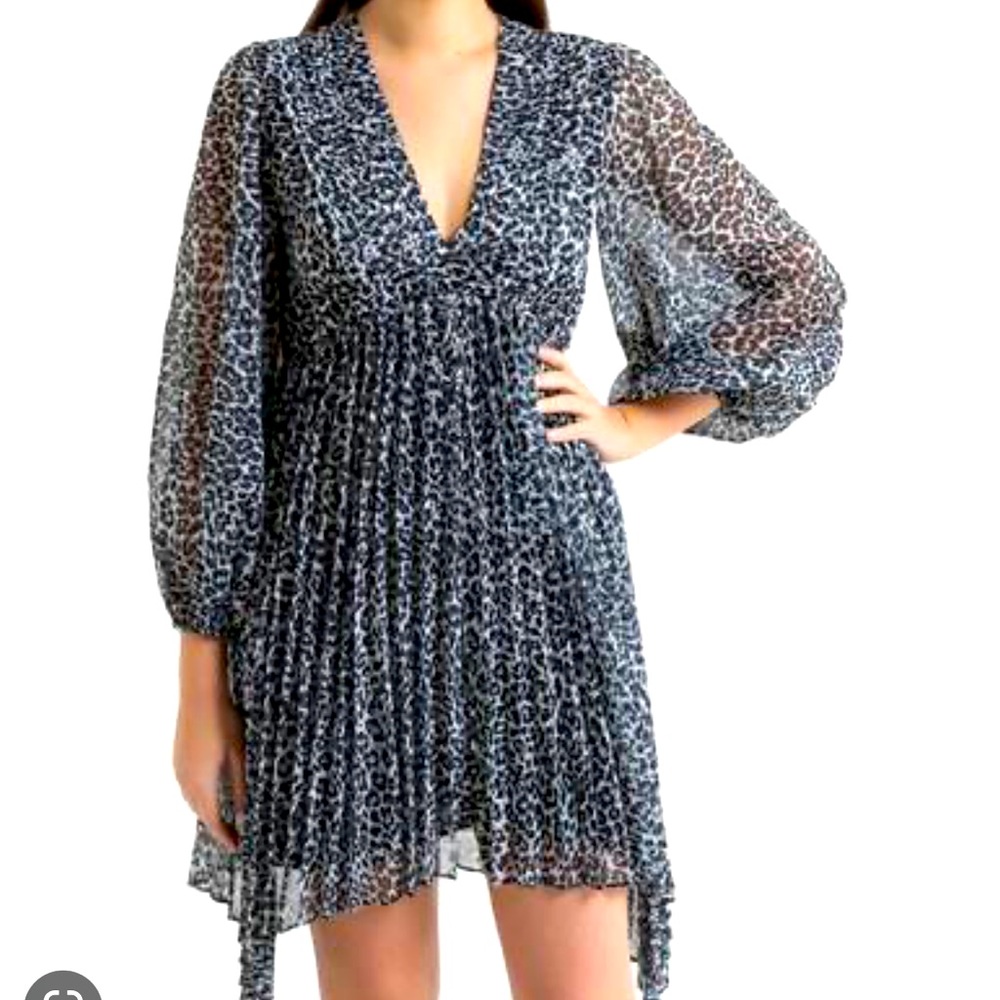The Kooples empire babydoll chiffon leopard dress 0 2 xs